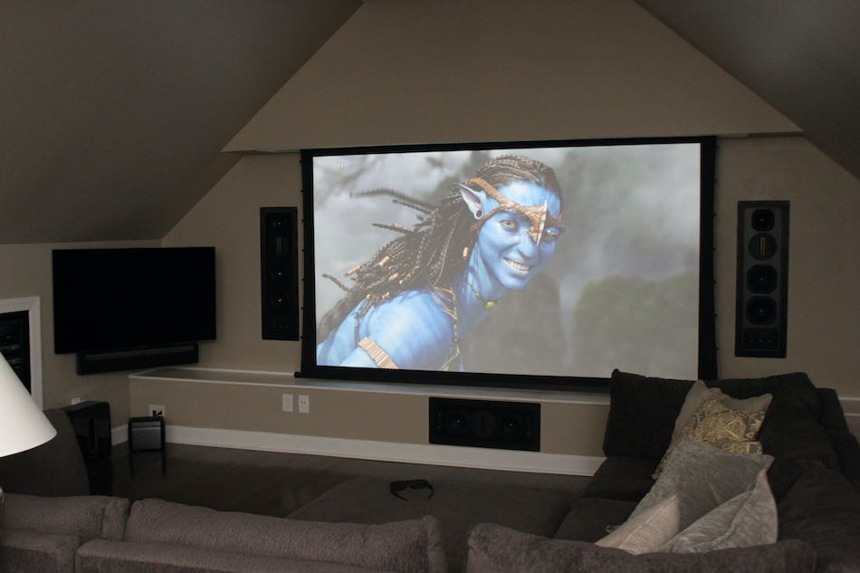 Motorized Screen with Speakers